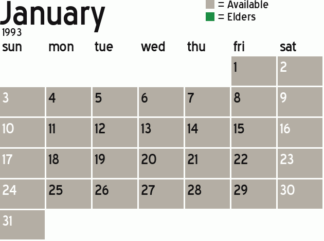 Missionary Dinner Calendar