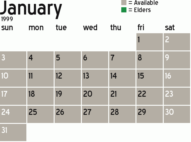 Missionary Dinner Calendar