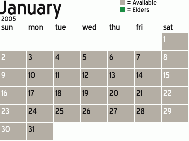 Missionary Dinner Calendar