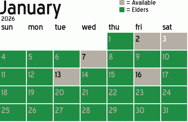 Missionary Dinner Calendar