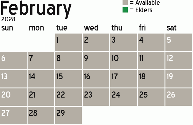 Missionary Dinner Calendar