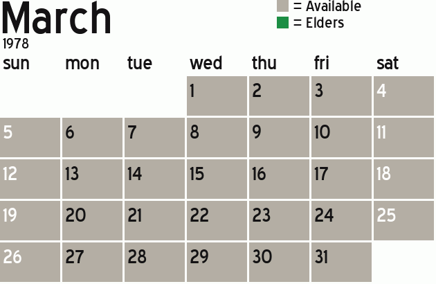 Missionary Dinner Calendar