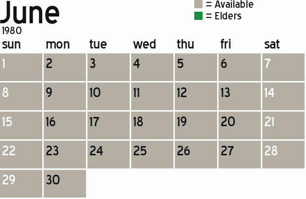 Missionary Dinner Calendar