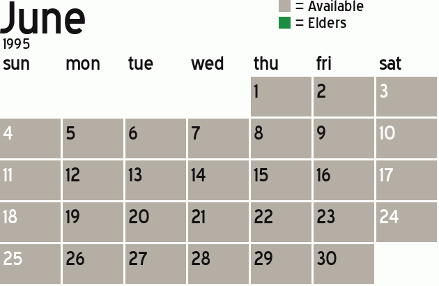 Missionary Dinner Calendar