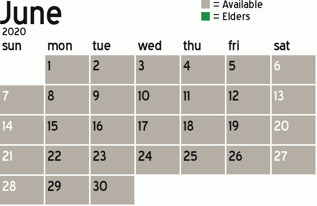 Missionary Dinner Calendar