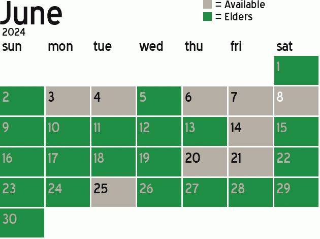 Missionary Dinner Calendar