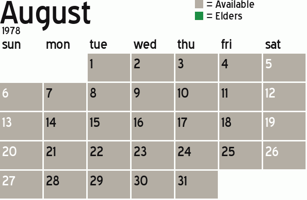 Missionary Dinner Calendar