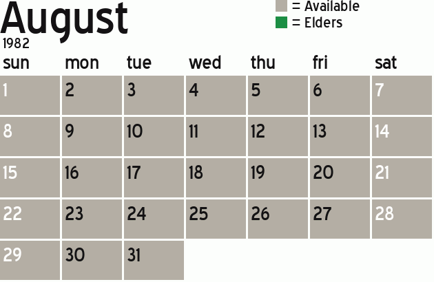 Missionary Dinner Calendar