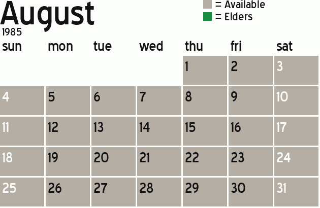 Missionary Dinner Calendar