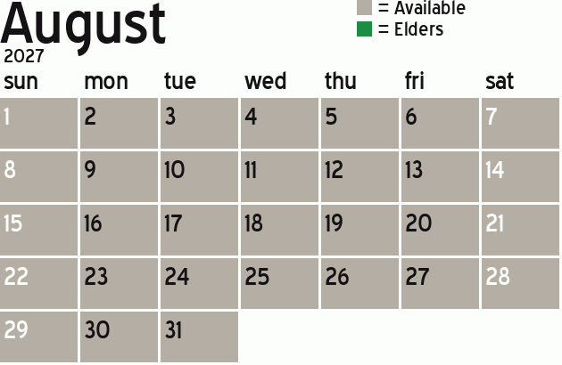 Missionary Dinner Calendar