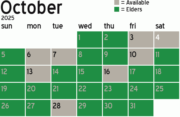 Missionary Dinner Calendar