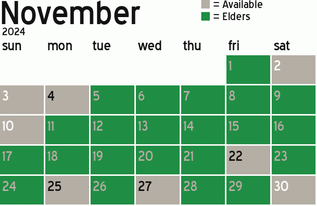 Missionary Dinner Calendar