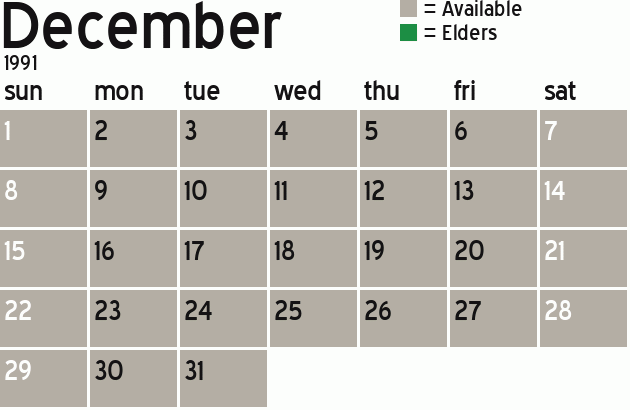 Missionary Dinner Calendar